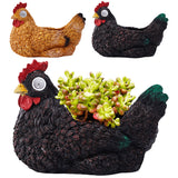 Resin Planters with Light wer Succulent Pot Solar Chicken Garden Statue Lights Hen Figurine Lighting
