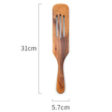 5 Pcs Wooden Spurtles Set,Natural Teak Utensils Set, Kitchen Tools Nonstick Cooking Set For Stirring,Serving