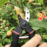 8" Professional Premium Titanium Bypass Pruning Shears Hand Pruners Garden Clippers