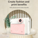 Instant Print Kids 1080P Digital Video Camera Dual Lens 2.8 Inch Screen with Thermal Printing Paper