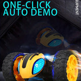 Stunt Car Remote Control Car For Kids, 1/14 2.4Ghz Rechargeable Off Road Bumble Tumble Bee Truck Rock Crawle