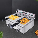 Professional CE Certificate Kitchen Equipment Electric Industrial Deep Fryer with 2 Tank