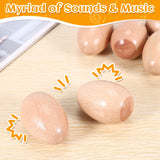 Set Of 6 Pcs Wooden Percussion Maracas Egg Shakers Musical Instrument Toy For Kids