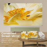 S40 1080P WiFi BT5.2 Android 11 System 180° Rotatable Movie Projector with 120in Display Screen Mirror Technique