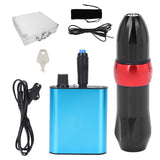 Tattoo Pen Adjustable Voltage Low Noise Tattoo Machine Aluminum Alloy Frame with Power Supply Wireless Foot Pedal for Beginners