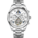 GUANQIN Tourbillon Mechanical Luxury Men's watches Stainless steel Waterproof Moon Phase Watch Sapphire Luminous watch for men