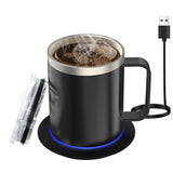 Coffee Mug with Lid - Auto Heat, 131-149℉ Intelligent Constant Temperature, 12.3oz Double Layer Food Grade Cup Warmer