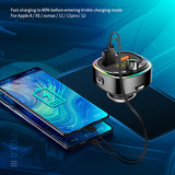 7-color Atmosphere Light Car Mp3 Player Stereo Handsfree Bluetooth 5.0 FM Transmitter PD QC3.0 Dual USB Charger