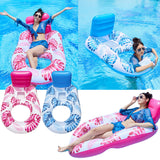 Iatable ats at Lounger with Cup Holder Water ating Recer Sea Swimming Ring Pool Party Toy Lounge Bed