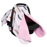 2 In 1 Carseat And Nursing Cover Up With Peekaboo Opening,Large Infant Car Seat Canopy For Girl, Best Baby Shower Gift Fo