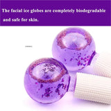 Large Hockey Energy Beauty Crystal Ball Facial Cooling Ice Globes Water Wave Face and Eye Massage Skin Care 2pcs/Box