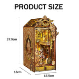 DIY Book Nook Kit, Puzzle Bookend Bookshelf Decor, With Light Model Kits For Adults