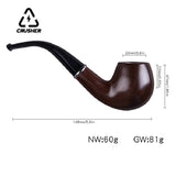 CRUSHER Ebony Resin Smoking Old Style Retro for Men Dry Burning Grass Herb Tobacco Pipe Cigarette Accessories