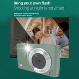 4K Camcorder 48MP Video Camera 2.4" Screen 16X Digital Zoom Anti-shake Face Detection Beauty Effect