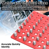 Nut Bolt Checker Set 28 Identifier Gauge Inch Metric Precise Screw Size and Thread Measuring Tools