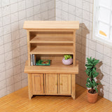 1/12 Scale Dollhouse Wood Three-Door Vertical Cabinet Miniature Showcase For Doll House Furniture Decor Accessories