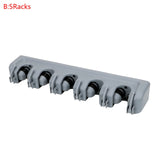 3/4/5 Position Wall Mounted Multi-Functional Mop Broom Holder Magic Plastic Mop Holder Bathroom Kitchen Shelf Storage Holder