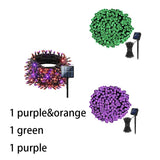 39ft 100LED Purple And Orange,Green Halloween Lights, Halloween String Lights 8 Modes Outdoor Waterproof Lights For Decoration