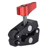 Metal Multi-function Head Ball Mount Magic Arm Super Clamp w/ 1/4"-20 Thread for Camera Cage Rig Monitor