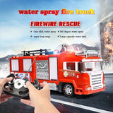 New Electric Remote Control Set Water Spray Fire Truck Children Simulation Sprinkler Engineering Car Boy Toy Gift