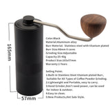 35g Large Capacity Manual Coffee Bean Grinder Industrial Commercial Manual Coffee Grinder Titanium Burr Hand Coffee Grinder