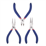 1Set 3Pcs Sets Carbon Steel Side Cutting Round/Bent/Long Chain Nose Pliers DIY Making Jewelry Tool