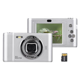1080P w 32GB TF Card Video Camera 50MP Photo Dual Lens 2.4“ Screen 8X Digital Zoom Built-in Battery