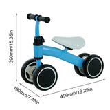 Balance Bike with Ergonomic Seat - Baby Learning Walker, 4 Wheels No Pedals, Riding Toy for First Birthday Gift