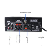 1200W 220V Bluetooth Amplificador Hifi 33BT Stereo LED Digital Audio Amplifier Aux FM Radio EU Plug