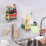 Kitchen Sink Organizer Sponge Holder Drainer Basket Storage Drying Rack Spice Organization Bottle Shelf Rag Hanger