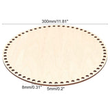 3PCS 30Cm Natural Wooden Basket With Hole,Circle Blank Wood Base For DIY Knitting Crochet Bag Bottom Shaper Craft