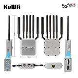 3000Mbps KuWFi 2.5G port lte wireless sim card NSA/SA Enrutador 360 wifi coverage outdoor 5g router
