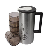 1set, Stainless Steel Cold Kettle And Cups, Coffee Pot Set, Office Home Multi-purpose Fruit Juice Pot, Teapot With Lid Large Capacity Restaurant Tea Pot Set, Coffee Tools