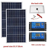 300W Solar Panel Kit Complete 12V Polycrystale USB Power Portable Outdoor Rechargeable Solars Cell Sola r Generator for Home