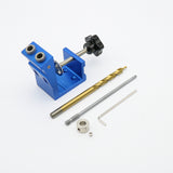 Pocket Hole Puncher Jig Kit Angle Drill Guide Set Wood Hole Saw Step Drill Bits For Wood Working Joinery Punch Locator Tools