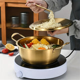 1pc Durable Stainless Steel Pot For Soups, Ramen, Instant Noodles, And Hot Pots - Perfect For Cooking And Serving
