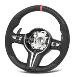 Car Steering Wheel Good Hand Feeling Modification Steering Wheel Finger  Nappa Leather Suede for F10 F12  F06 M Sport