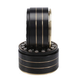 Brass Beadlock Wheel Rim Deep Dish Negative Offset 1.0 Inch Black For 1/24 RC Crawler Car Axial SCX24 Upgrades Parts