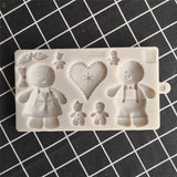 1 Piece Christmas Bow Heart Silicone Tool Gingerbread Cookie Mold Christmas Silicone Mold