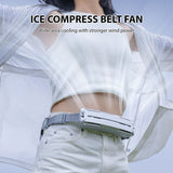 Wearable Waist Belt with PCM Coog Strip - 5000mAh Rechargeable Personal Fan, 3 Speeds, Large Air Volume, Hands-free