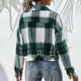 Women's Loose Casual Shirt Plush Check Jacket