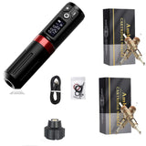 2023 Newest Portable Wireless Tattoo Machine Pen Brush Coreless Motor Strong Quiet 195mA/h Battery 40Pcs Cartridge Needle Kit