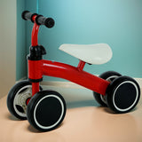 Balance Bike with Ergonomic Seat - Baby Learning Walker, 4 Wheels No Pedals, Riding Toy for First Birthday Gift