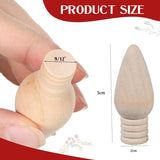 Wooden Light Bulb Unfinished Wood Ornaments For Crafts And Christmas Trees Supply, 2 Inch High