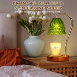 1 PCS Candle Warmer Lamp With Timer, As Shown Iron+Glass+Wood Birthday Gift For Women, Mom, Female Friend EU Plug