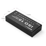 MOSKYAudio ISO-10 Portable Effect Power Supply Station 10 Isolated DC Outputs USB Output for 9V 12V 18V Guitar Effects
