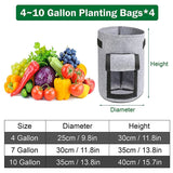 Potato Bag,10 Gallons Pot, Breathable Garden Plant Bag Made Non Woven Fabric With Handle Set Of 4