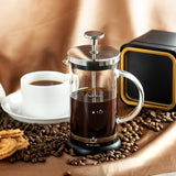 1pc French Press Coffee Maker, 11.8/20.2oz, Heat Resistant Thickened Glass, 4 Level Filtration System