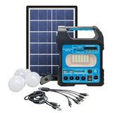 Portable Generator System - 3 Bulbs Lighting Kit & Mini Solar Panel for Outdoor Camping and Hiking Emergency Power