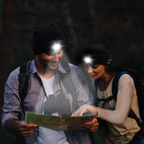 Wireless Bluetooth 5.0 Headphone LED Light Bluetooth Hat Soft Warm Sports Smart Cap Stereo Music Player With Mic